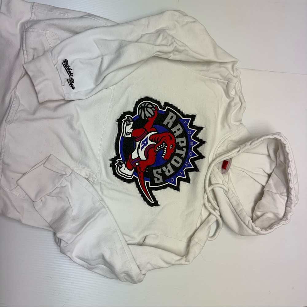 T247- Mitchell & Ness Raptors Hoodie - White and Red - Picture 2 of 10
